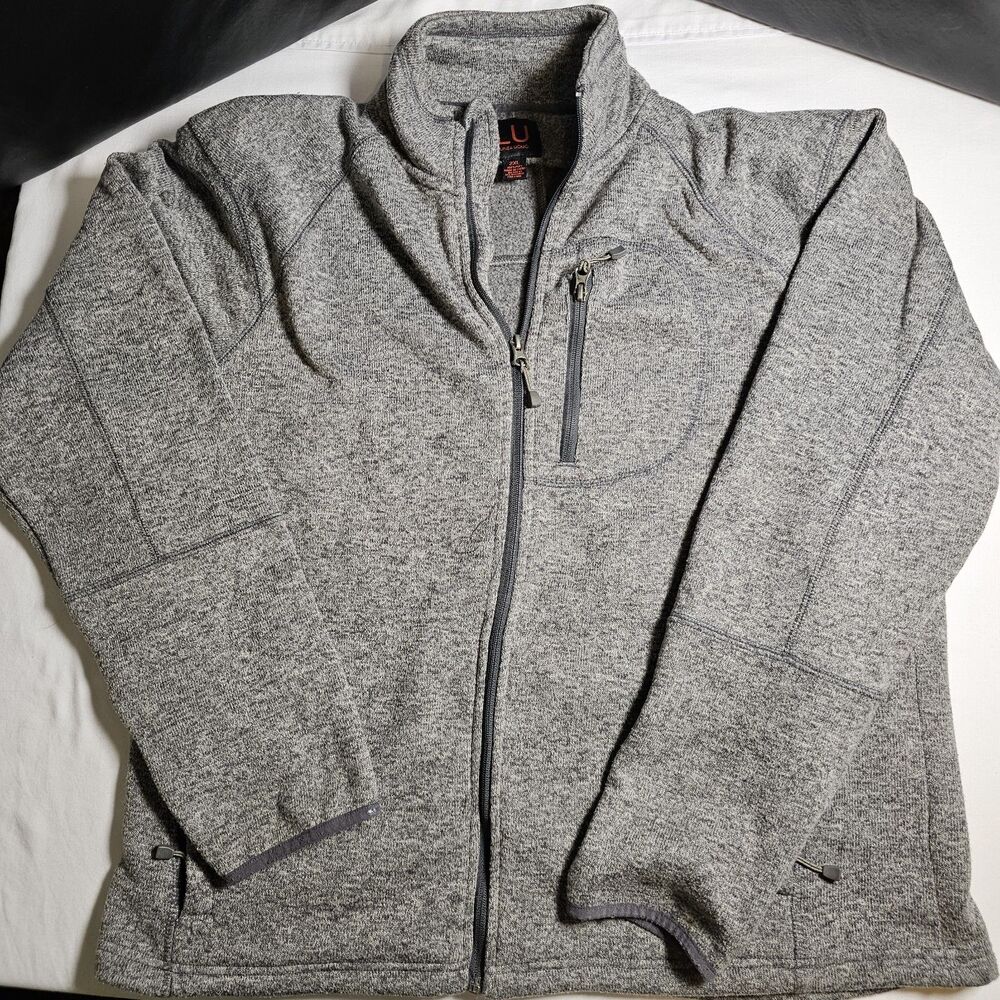 Linea Uomo Men’s Full Zip Polyester Jacket XXL Gray